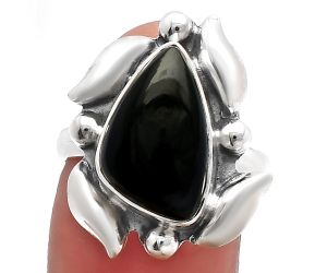 Black Onyx Ring size-8 SDR229570 R-1125, 10x15 mm