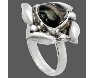 Mexican Cabbing Fossil Ring size-6 SDR229576 R-1125, 9x9 mm