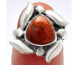 Red Moss Agate Ring size-6 SDR229597 R-1125, 9x9 mm