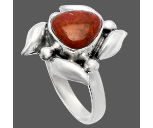 Red Moss Agate Ring size-8 SDR229599 R-1125, 10x10 mm