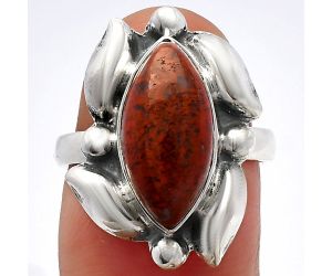 Red Moss Agate Ring size-7 SDR229603 R-1125, 8x16 mm