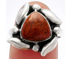 Red Moss Agate Ring size-7 SDR229608 R-1125, 10x10 mm
