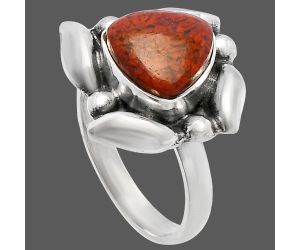 Red Moss Agate Ring size-7 SDR229608 R-1125, 10x10 mm