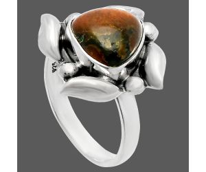Rhyolite - Rainforest Jasper Ring size-8 SDR229614 R-1125, 10x10 mm
