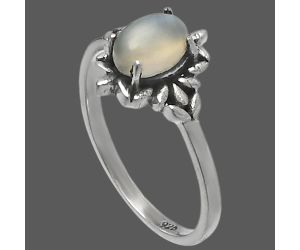 Srilankan Moonstone Ring size-6.5 SDR229784 R-1721, 7x5 mm