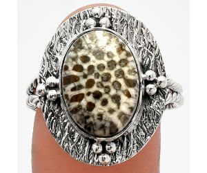Stingray Coral Ring size-9 SDR229863 R-1722, 10x14 mm