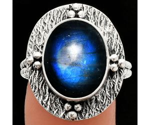 Blue Fire Labradorite Ring size-9 SDR229894 R-1722, 12x15 mm