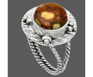 Rocky Butte Picture Jasper Ring size-8 SDR229929 R-1722, 11x11 mm