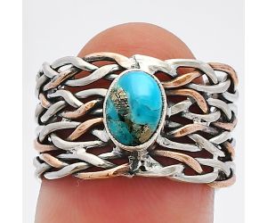 Two Tone - Kingman Turquoise With Pyrite Ring size-6.5 SDR229956 R-1589, 7x5 mm