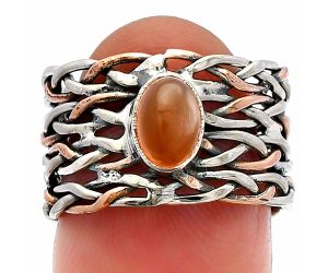 Two Tone - Sunstone Ring size-7 SDR229964 R-1589, 7x5 mm