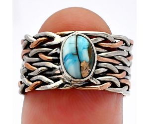 Two Tone - Spiny Oyster Turquoise Ring size-5.5 SDR229965 R-1589, 7x5 mm