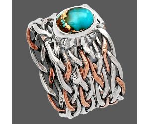 Two Tone - Copper Blue Turquoise Ring size-5.5 SDR229969 R-1589, 7x5 mm