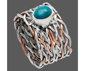 Two Tone - Azurite Chrysocolla Ring size-8 SDR229970 R-1589, 7x5 mm