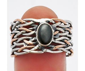 Two Tone - Gray Moonstone Ring size-7.5 SDR229978 R-1589, 7x5 mm