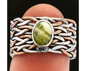 Two Tone - Natural Serpentine Ring size-6.5 SDR229992 R-1589, 7x5 mm