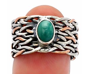 Two Tone - Azurite Chrysocolla Ring size-7.5 SDR230011 R-1589, 7x5 mm