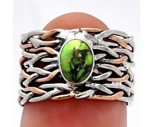 Two Tone - Green Matrix Turquoise Ring size-5.5 SDR230014 R-1589, 7x5 mm