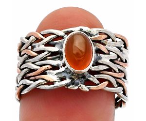 Two Tone - Carnelian Ring size-7.5 SDR230023 R-1589, 7x5 mm