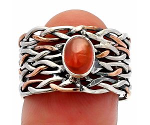 Two Tone - Carnelian Ring size-7.5 SDR230024 R-1589, 7x5 mm
