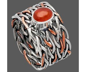 Two Tone - Carnelian Ring size-7.5 SDR230024 R-1589, 7x5 mm