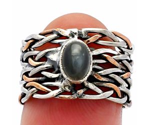 Two Tone - Gray Moonstone Ring size-6.5 SDR230029 R-1589, 7x5 mm