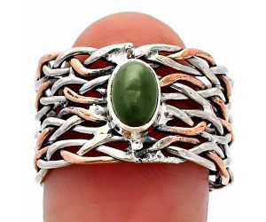 Two Tone - Nephrite Jade Ring size-8 SDR230030 R-1589, 7x5 mm