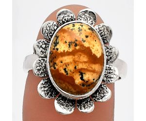 Picture Jasper Ring size-7.5 SDR230070 R-1241, 10x14 mm