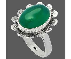 Green Onyx Ring size-8.5 SDR230074 R-1241, 10x14 mm