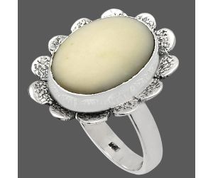 White Opal Ring size-8.5 SDR230088 R-1241, 11x16 mm