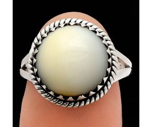 White Opal Ring size-6.5 SDR230122 R-1474, 12x12 mm
