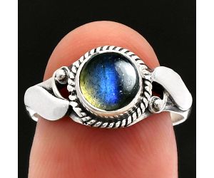 Blue Fire Labradorite Ring size-7 SDR230186 R-1405, 7x7 mm