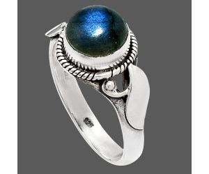 Blue Fire Labradorite Ring size-7.5 SDR230187 R-1405, 8x8 mm
