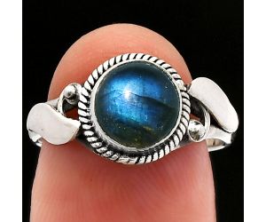 Blue Fire Labradorite Ring size-7 SDR230188 R-1405, 8x8 mm