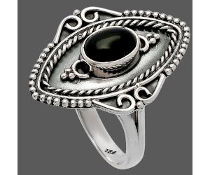 Black Onyx Ring size-7.5 SDR230225 R-1557, 6x8 mm