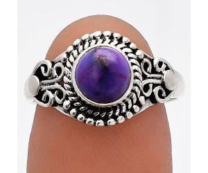 Copper Purple Turquoise Ring size-7 SDR230263 R-1358, 6x6 mm