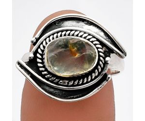 Evil Eye - Aquamarine Rough Ring size-7.5 SDR230301 R-1314, 7x9 mm
