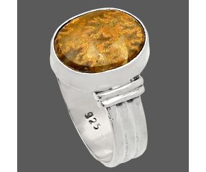 Sutured Ammonite Ring size-7 SDR230331 R-1470, 10x12 mm