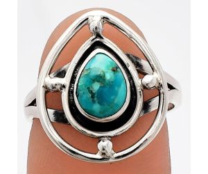 Natural Turquoise Morenci Mine Ring size-6.5 SDR230339 R-1446, 6x8 mm