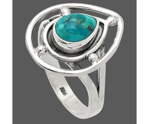 Natural Turquoise Morenci Mine Ring size-6.5 SDR230339 R-1446, 6x8 mm