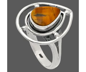 Honey Dendritic Opal Ring size-8.5 SDR230341 R-1446, 7x10 mm