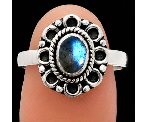 Blue Labradorite Ring size-8 SDR230352 R-1256, 7x5 mm