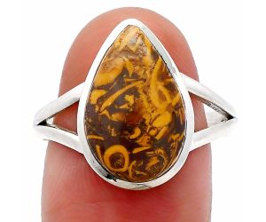 Coquina Fossil Jasper Ring size-9.5 SDR230364 R-1005, 10x15 mm