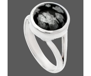 Snow Flake Obsidian Ring size-7 SDR230396 R-1005, 10x10 mm