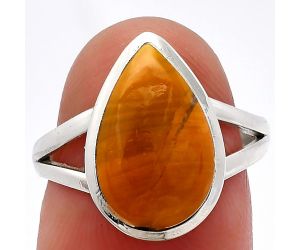 Honey Aragonite Ring size-7 SDR230426 R-1005, 9x15 mm