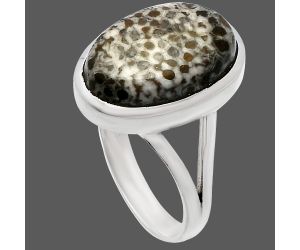 Stingray Coral Ring size-9.5 SDR230436 R-1005, 11x16 mm