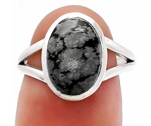 Snow Flake Obsidian Ring size-7 SDR230440 R-1005, 9x12 mm