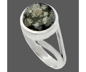Snow Flake Obsidian Ring size-8 SDR230476 R-1005, 10x10 mm