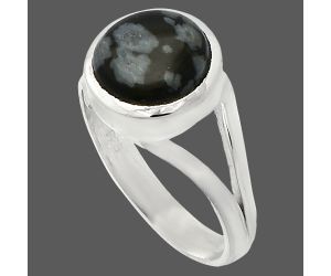 Snow Flake Obsidian Ring size-8 SDR230488 R-1005, 10x10 mm