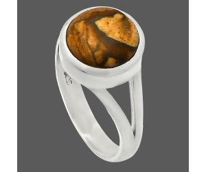 Picture Jasper Ring size-7 SDR230490 R-1005, 10x10 mm