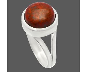 Red Moss Agate Ring size-7 SDR230511 R-1005, 10x10 mm
